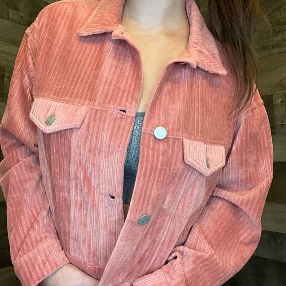 Indie Pink Crop Corduroy Jacket - Picture 8 of 8
